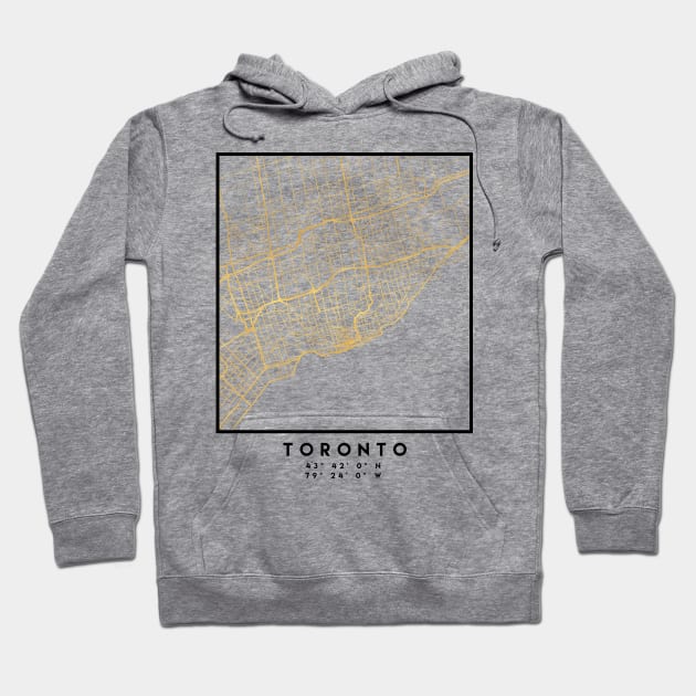 TORONTO CANADA CITY STREET MAP ART Hoodie by deificusArt